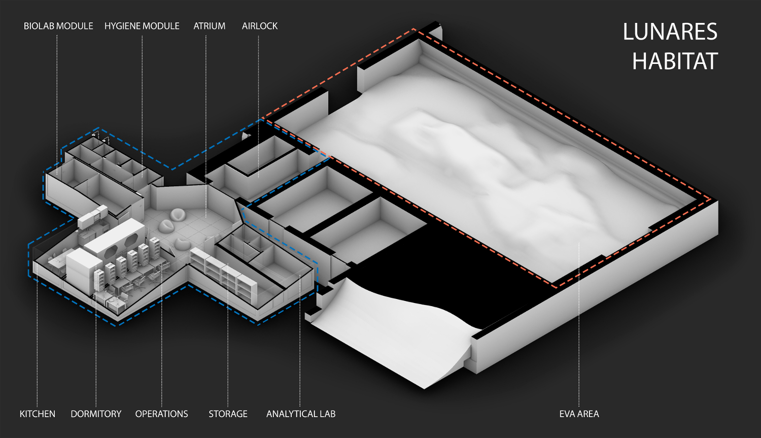 Map of the Lunares habitat