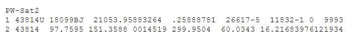 PW-Sat2, TLE