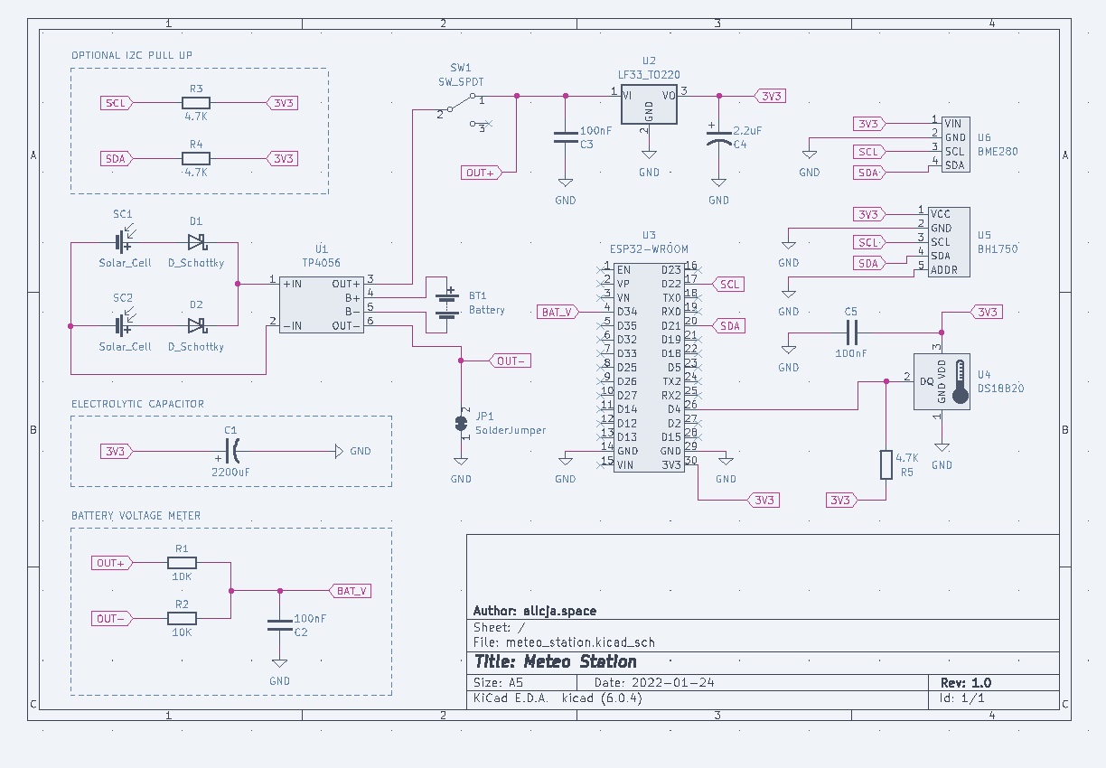 Meteo station PCB schematics